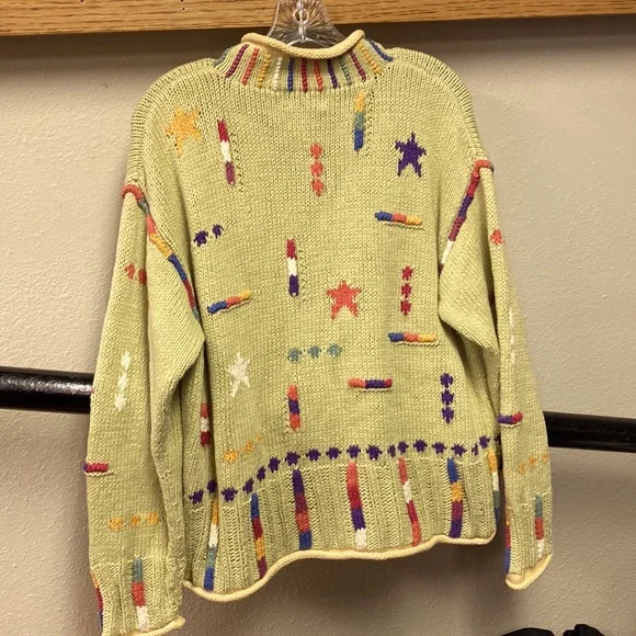 Icelandic designs knit zip down art to wear high collar cardigan ramie cotton - Picture 7 of 8